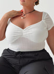 product Princess Polly Short Sleeves Sweetheart  Kimura Top White Curve