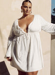 product Princess Polly Sweetheart Neckline  Nena Linen Blend Mini Dress White Curve