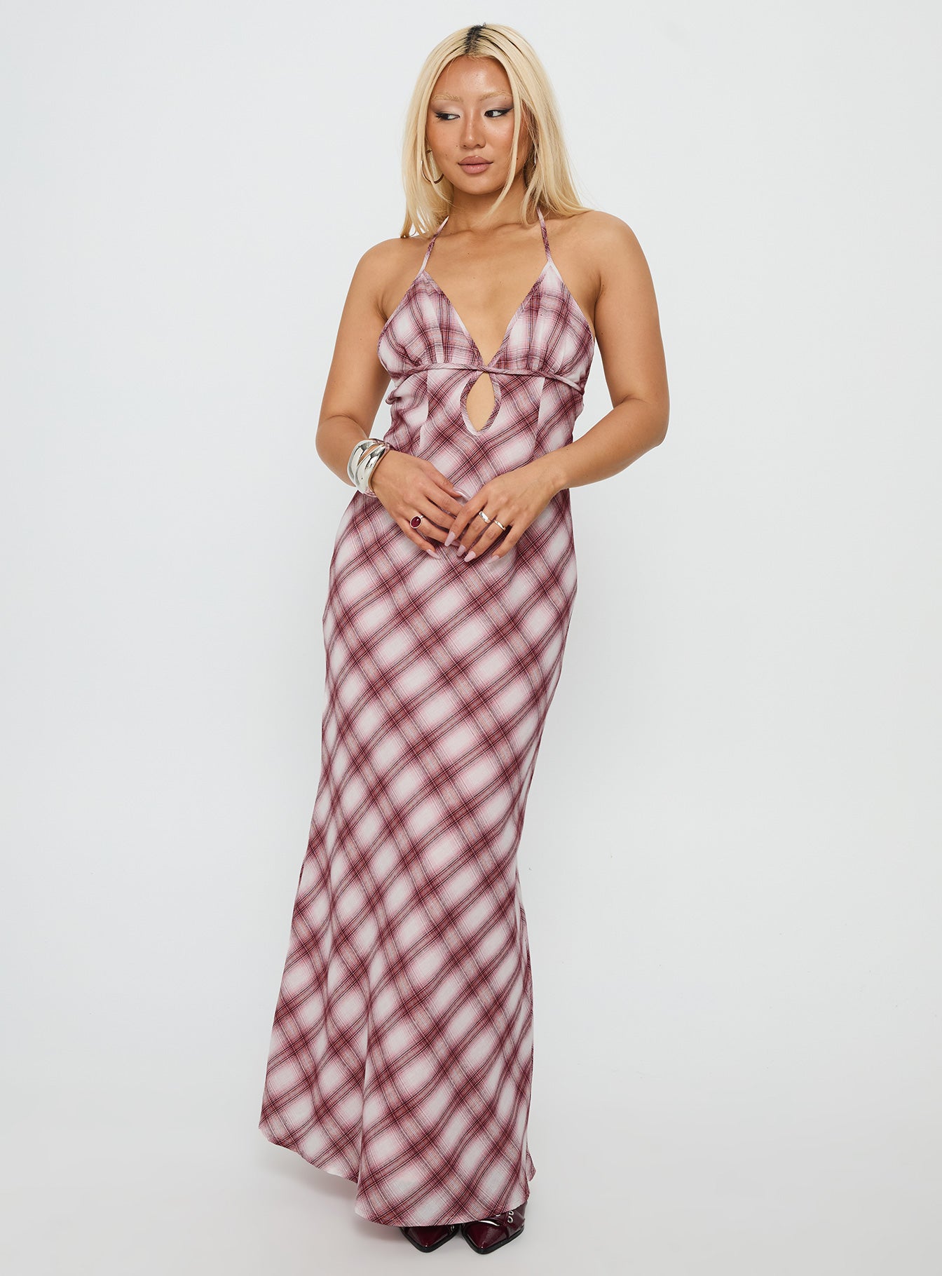 Momentous Backless Halter Maxi Dress Multi