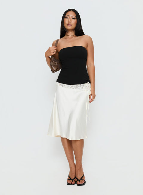 Loreto Strapless Tie Back Top Black
