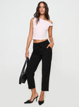 front view of model wearing Princess Polly Tillas Cargo Pants Black 