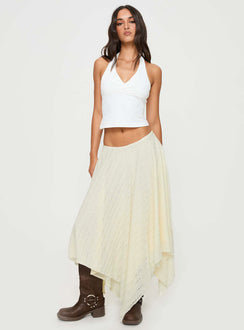   front view of model wearing Princess Polly Gratitude Midi Skirt Cream Midi Skirts 