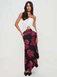 Maxi skirt Floral print, mesh material, elasticated waistband, ruched sides, split in hem Good stretch, fully lined  Princess Polly Lower Impact 