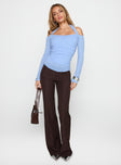 Shivers Halter Long Sleeve Top Blue