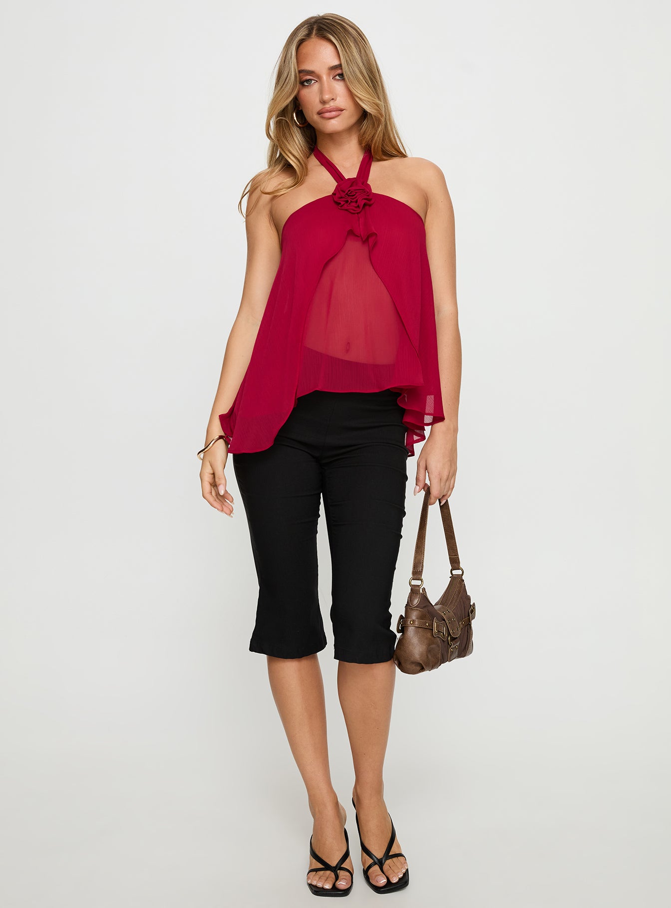 Zoanne Chiffon Layered Top Guava