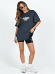 product Princess Polly Full Sleeves Crew Neck  Princess Polly Oversized Tee Squiggle Text Charcoal