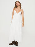 Maxi dress Adjustable shoulder straps, tie fastening at back Non-stretch, fully lined 