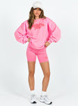 Princess Polly Crew Neck Sweatshirt Squiggle Text Watermelon Pink / Rose Princess Polly  long 