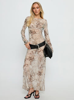 Switch Places Sheer Maxi Dress Animal