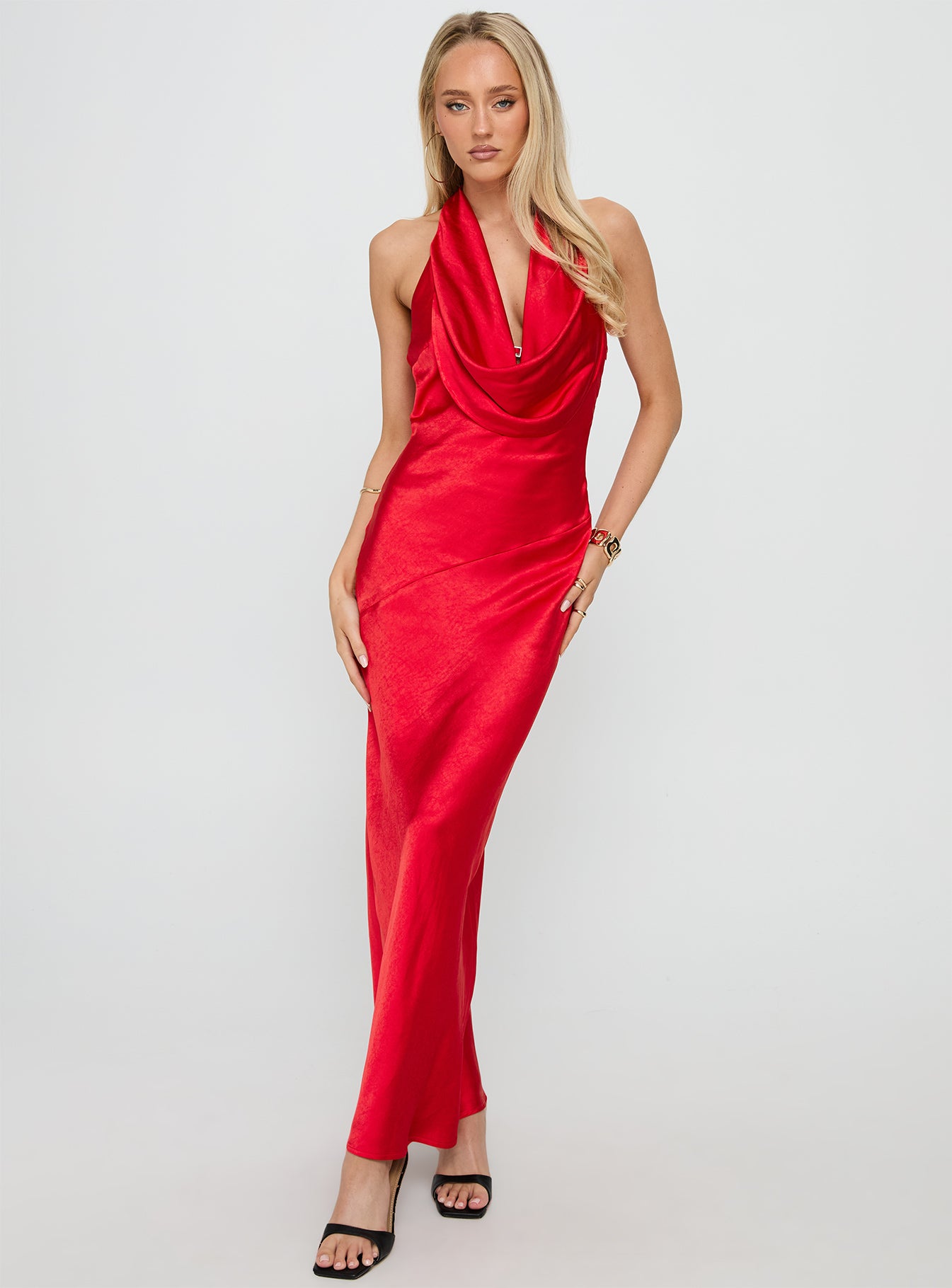 Big Deal Halter Maxi Dress Red