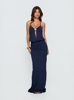 Sungold Halter Maxi Dress Navy