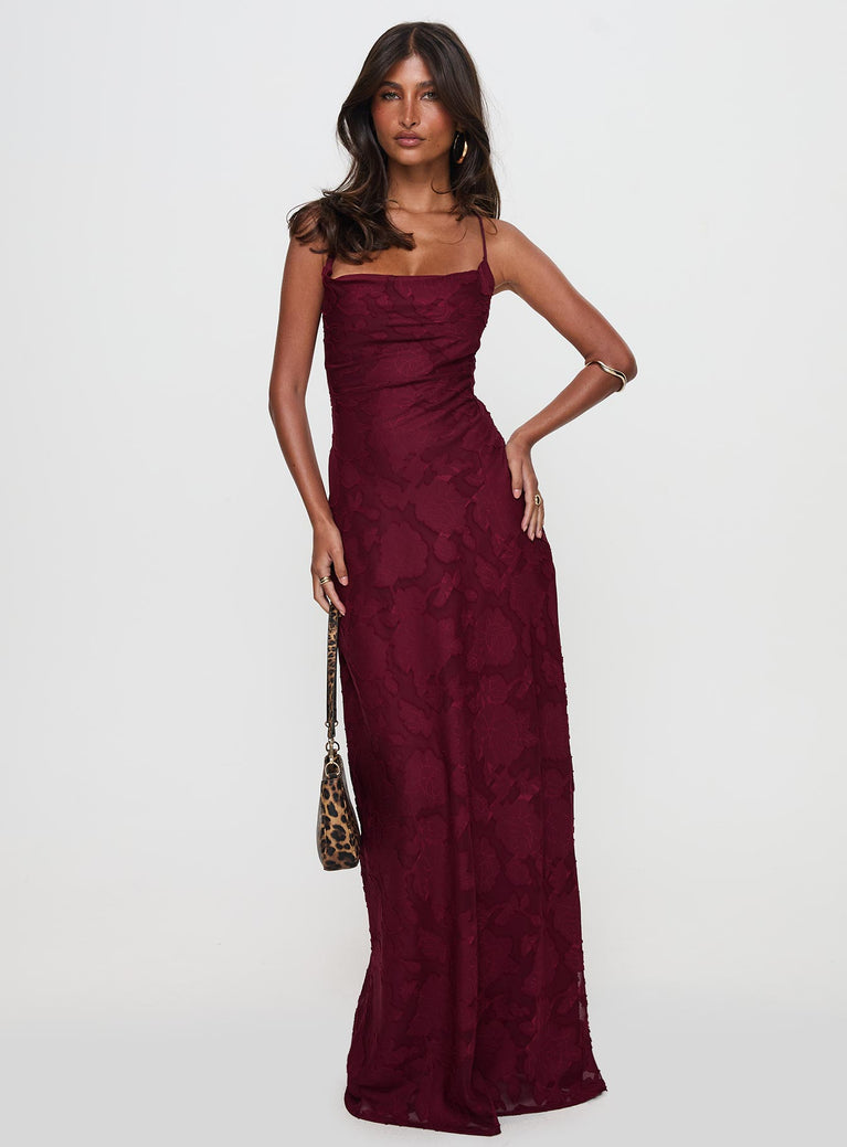 Celena Maxi Dress Burgundy