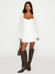 Dalzine Long Sleeve Mini Dress White