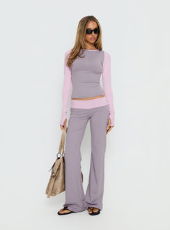 Kobee Jersey Long Sleeve Layering Top Slate / Dusty Pink