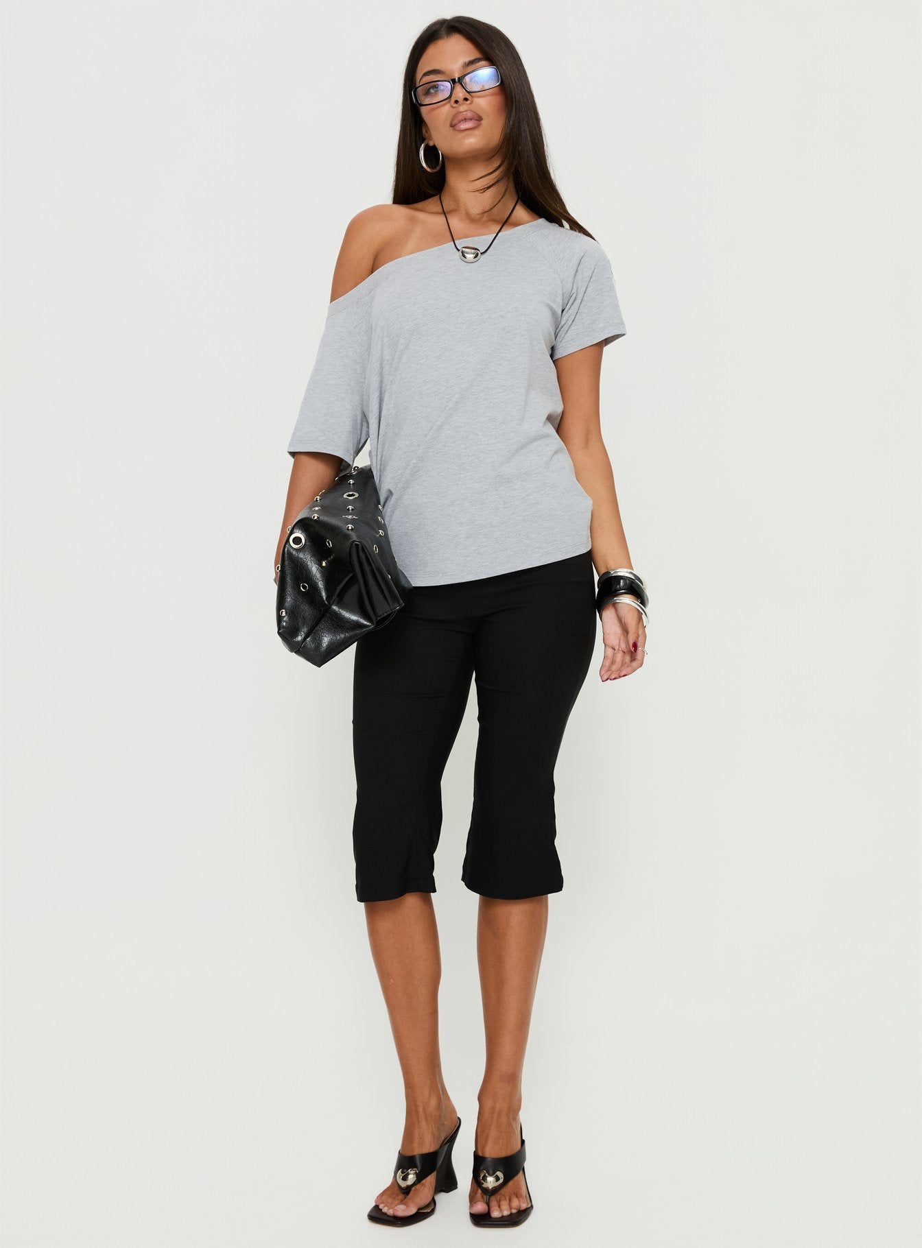 Icon Baby Off Shoulder Top Grey