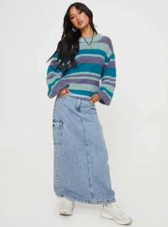 Mikko Sweater Blue Multi Princess Polly  Cropped 