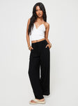 Princess Polly high-rise  Parklea Linen Blend Pants Black