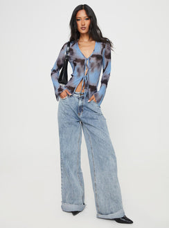 product Princess Polly Full Sleeves Scoop Neck  Mallawa Long Sleeve Top Blue