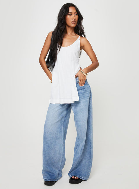 product Princess Polly Sleeveless Crew Neck  Zanzibar Top White