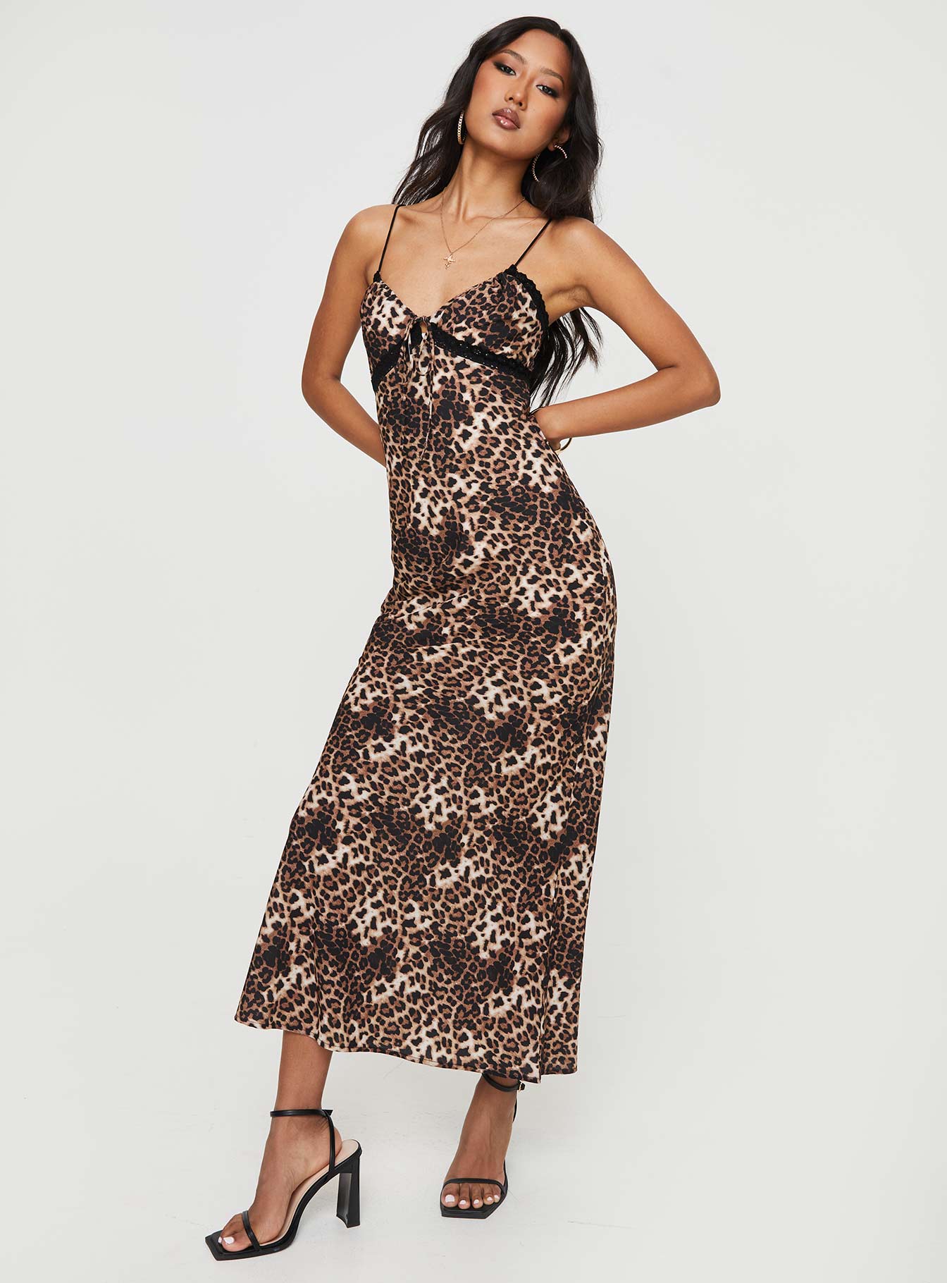 product Princess Polly Crew Neck  Emily Bias Cut Maxi Dress Leopard