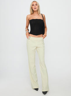 front view of model wearing Princess Polly Alyanna Hardware Pants Cream 