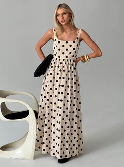 Cartmel Maxi Dress Cream / Polka Dot