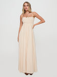 front view of model wearing Princess Polly Love All Around Maxi Dress Cream Square Neck 