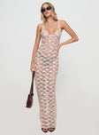 front view of model wearing Princess Polly Valtheni Maxi Dress Multi Plunger 