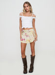   front view of model wearing Princess Polly Sassie Mini Skirt Floral Mini Skirts 