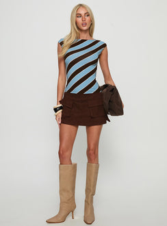 Nova Top Retro Stripe Blue