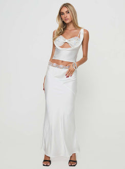 Matching set Silk material look, floral lace detail on bust & waistline, adjustable straps, cowl neckline, invisible zip fastening  Non-stretch material, fully lined  Cold gentle machine wash 