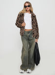 Caine Faux Fur Jacket Leopard