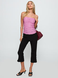 front view of model wearing Princess Polly Star Quality Strapless Ruched Top Pink Sleeveless straight 