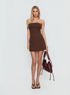 Baseline Strapless Mini Dress Chocolate