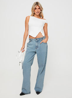 product Princess Polly Sleeveless Asymmetric Neckline  Karre Off The Shoulder Top White