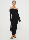 product Princess Polly Asymmetric Neckline  Parisa Off The Shoulder Maxi Dress Black