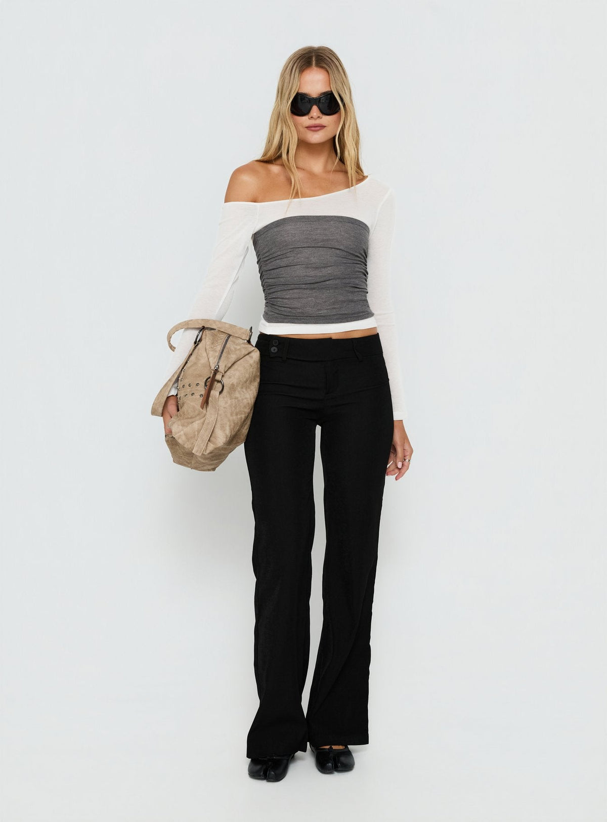 Jordanna Belted Straight Trousers Black