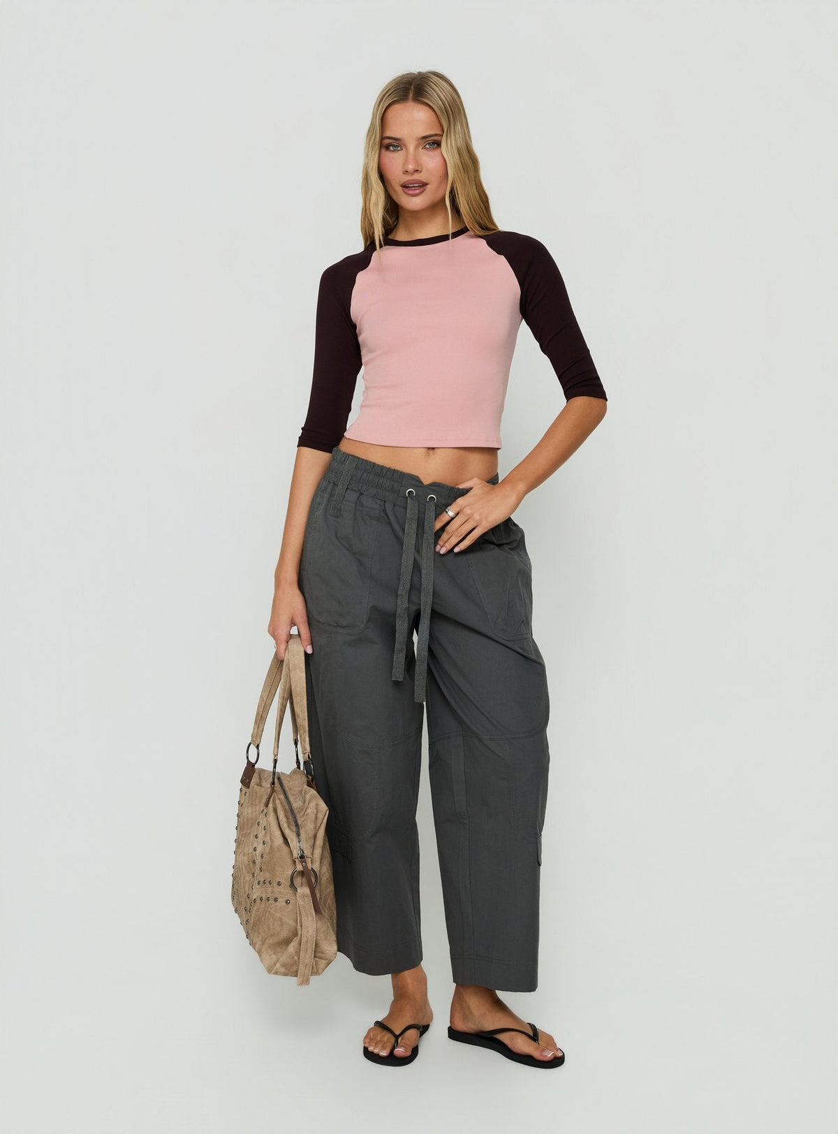 Kikkie 3/4-Arm Raglan Rosa / Pflaume