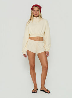 Quinncy Low Rise Sweat Shorts Cream