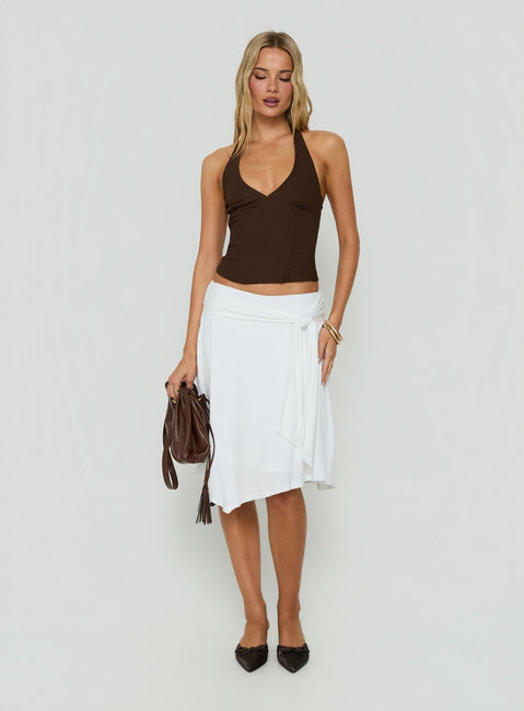 Sherah Halter Neck Korsett-Top Braun