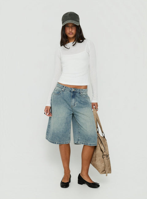 Isibella Layered Long Sleeve Top White