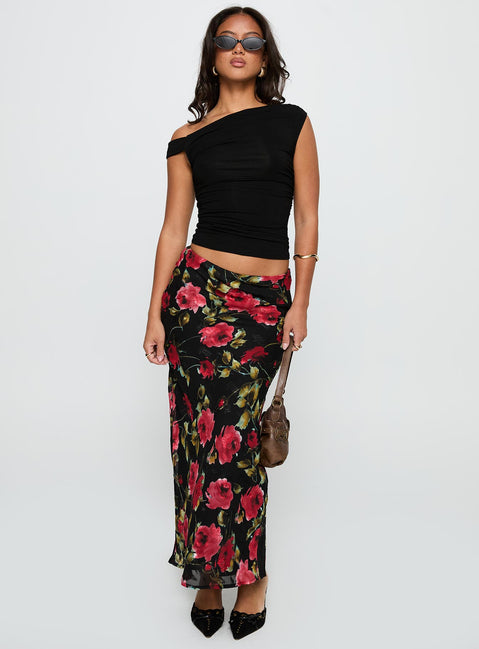  front view of model wearing Princess Polly Emaretta Maxi Skirt Multi Floral 