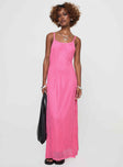 front view of model wearing Princess Polly Maribelle Maxi Dress Pink Square Neck 