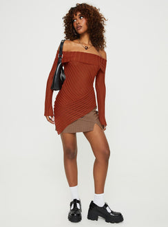 Cloud Sweater Rust Princess Polly  long 