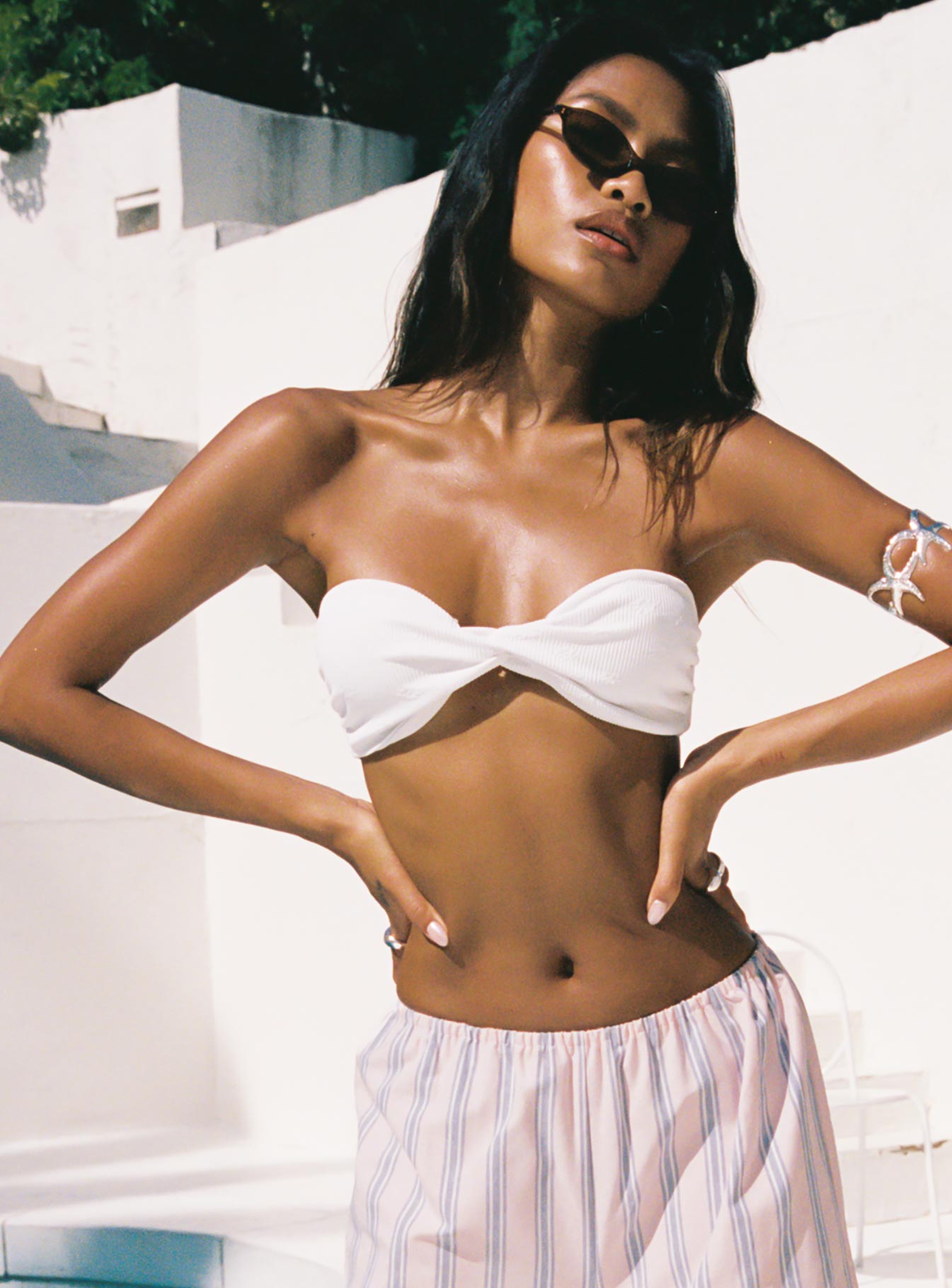 Keep Your Cool Strapless Bikini Top White