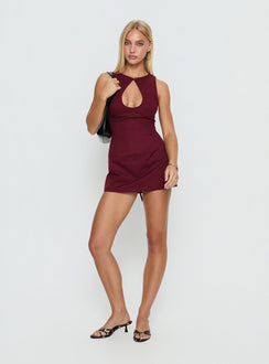 Etiquette Playsuit Burgundy