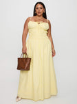 Loralei Shirred Maxi Dress Yellow Curve