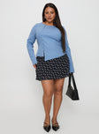 Dapple Bias Mini Skirt Black Polka Dot Curve