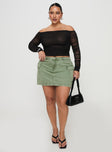 front view of model wearing Princess Polly Hartford Off The Shoulder Top Black Curve Full Sleeves straight 