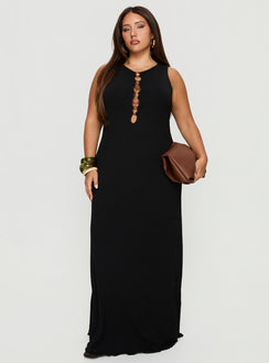 Dejonge Ring Sleeveless Maxi Dress Black Curve